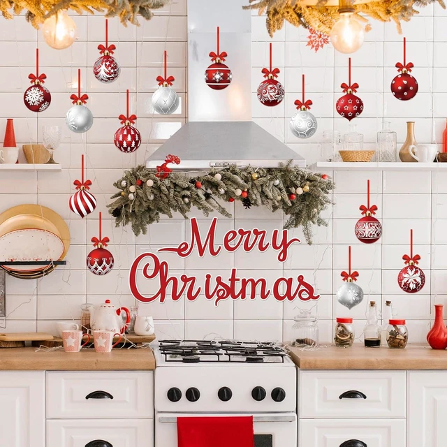 Alt view image 7 of 7 - CozyNestFinds 36 Pcs Christmas Garage Door Magnets Decorations, Xmas Ball Garage Door Decorations, Merry Christmas Magnets Stickers for Refrigerator Fridge Kitchen Car Indoor Outdoor Decorations