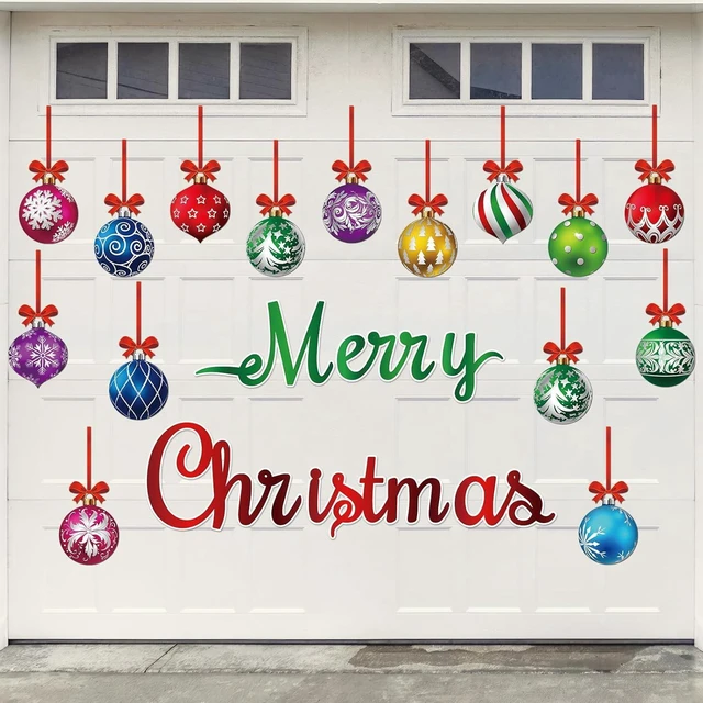 Main image of CozyNestFinds 36 Pcs Christmas Garage Door Magnets Decorations, Xmas Ball Garage Door Decorations, Merry Christmas Magnets Stickers for Refrigerator Fridge Kitchen Car Indoor Outdoor Decorations