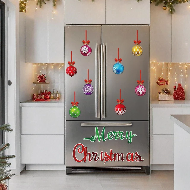 Alt view image 5 of 7 - CozyNestFinds 36 Pcs Christmas Garage Door Magnets Decorations, Xmas Ball Garage Door Decorations, Merry Christmas Magnets Stickers for Refrigerator Fridge Kitchen Car Indoor Outdoor Decorations