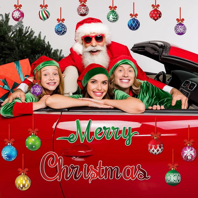 Alt view image 6 of 7 - CozyNestFinds 36 Pcs Christmas Garage Door Magnets Decorations, Xmas Ball Garage Door Decorations, Merry Christmas Magnets Stickers for Refrigerator Fridge Kitchen Car Indoor Outdoor Decorations