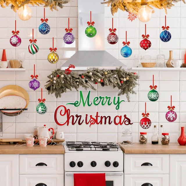 Alt view image 7 of 7 - CozyNestFinds 36 Pcs Christmas Garage Door Magnets Decorations, Xmas Ball Garage Door Decorations, Merry Christmas Magnets Stickers for Refrigerator Fridge Kitchen Car Indoor Outdoor Decorations