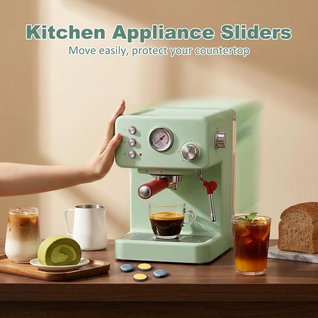 Alt view image 2 of 7 - Small Appliance Sliders for Kitchen Countertops,16PCS Self-Adhesive PTFE Appliance Sliding Pads,Heavy Duty Appliance Movers for KitchenAid Mixer, Air Fryer,Coffee Maker, Blender&Countertop Gadgets