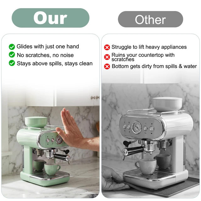 Alt view image 4 of 7 - Small Appliance Sliders for Kitchen Countertops,16PCS Self-Adhesive PTFE Appliance Sliding Pads,Heavy Duty Appliance Movers for KitchenAid Mixer, Air Fryer,Coffee Maker, Blender&Countertop Gadgets