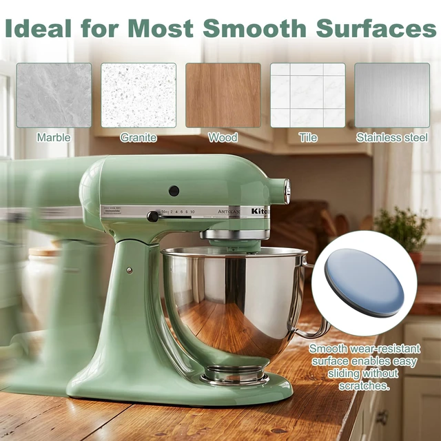 Alt view image 6 of 7 - Small Appliance Sliders for Kitchen Countertops,16PCS Self-Adhesive PTFE Appliance Sliding Pads,Heavy Duty Appliance Movers for KitchenAid Mixer, Air Fryer,Coffee Maker, Blender&Countertop Gadgets