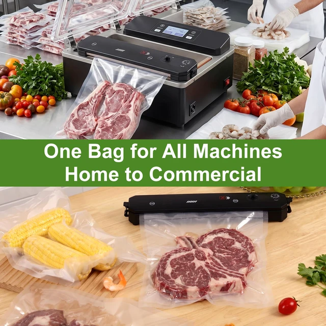 Alt view image 7 of 7 - Vacuum Sealer Bags for Food Storage, 100pcs Precut Pint, Quart & Gallon | 3Mil Embossed BPA-Free Puncture-Resistant Bags, Universal Fit for Sous Vide, Meal Prep, Freezer Storage & Food Preservation