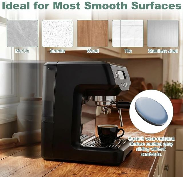 Alt view image 6 of 7 - Small Appliance Sliders for Kitchen Countertops, 8PCS Self-Adhesive PTFE Appliance Sliding Pads, Heavy Duty Appliance Movers for KitchenAid Mixer, Air Fryer, Coffee Maker, Blender & Countertop Gadgets