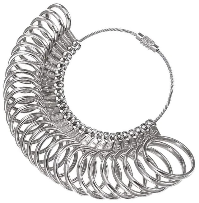 Main image of Metal Ring Sizer Measuring Tool with Magnifier,for Ring Measurer and Ring Sizer Clear and Intuitive Reading, Metal Ring Guage,1-13