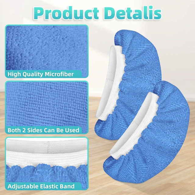 Alt view image 3 of 6 - 10 Pack Blue Microfiber Cloth Fit for Handheld Steam Shot | High Density Microfiber | Compatible with Handheld Steamer Window Clean Tool | For Bissell, WSRYYCC, Phueut, etc.