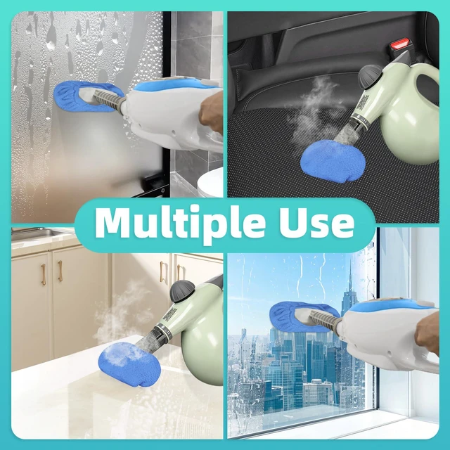 Alt view image 6 of 6 - 10 Pack Blue Microfiber Cloth Fit for Handheld Steam Shot | High Density Microfiber | Compatible with Handheld Steamer Window Clean Tool | For Bissell, WSRYYCC, Phueut, etc.