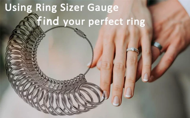 Alt view image 7 of 7 - Metal Ring Sizer Measuring Tool with Magnifier,for Ring Measurer and Ring Sizer Clear and Intuitive Reading, Metal Ring Guage,1-13