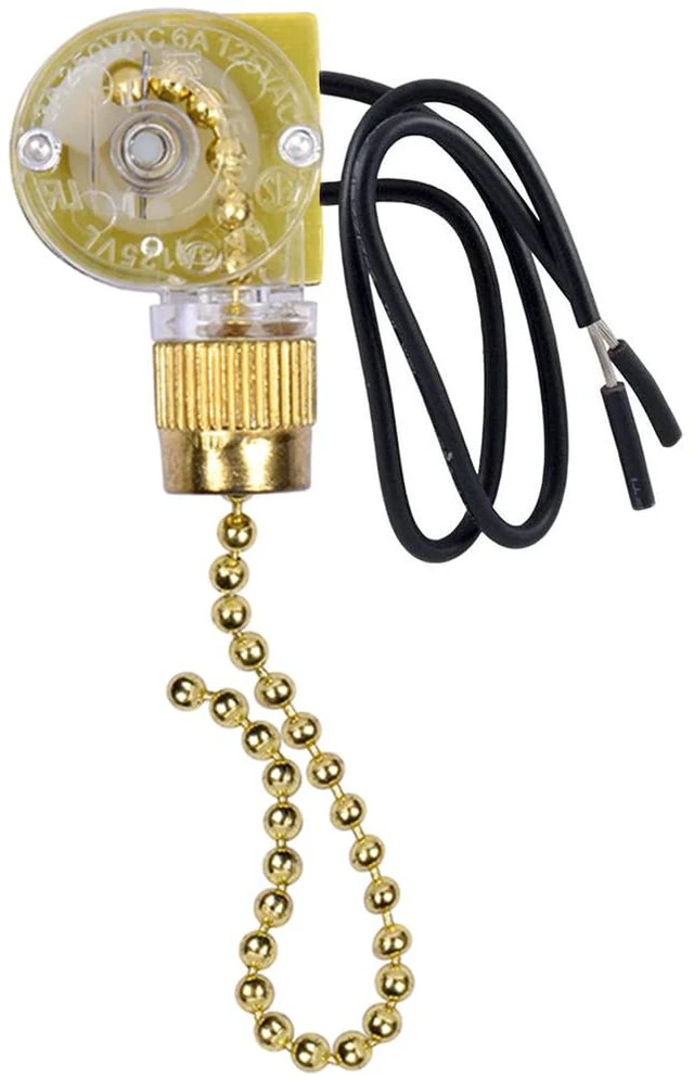 Main image of Ceiling Fan Light Switch Zing Ear ZE-109,Two-Wire Control On-Off Compatible with Hunter Ceiling Fans Light Lamps and Wall Lights Replacement(Brass)