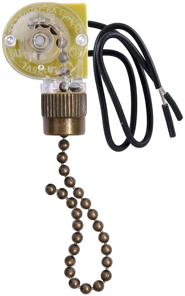 Main image of Ceiling Fan Switch Zing Ear ZE-109,Two-Wire On-Off Light Switch for Hunter Ceiling Fans Lamp and Wall Lights Replacement (Bronze Pull Chain)