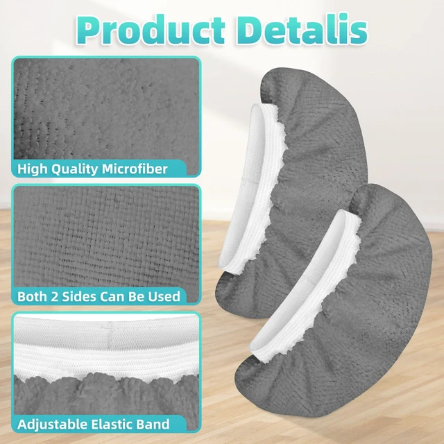 Alt view image 3 of 6 - 10 Pack Grey Microfiber Cloth Fit for Handheld Steam Shot | High Density Microfiber | Compatible with Handheld Steamer Window Clean Tool | For Bissell, WSRYYCC, Phueut, etc.