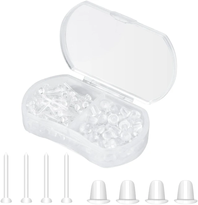 Main image of Clear Earrings for Sports/Work Silicone Invisible Earrings100Pcs