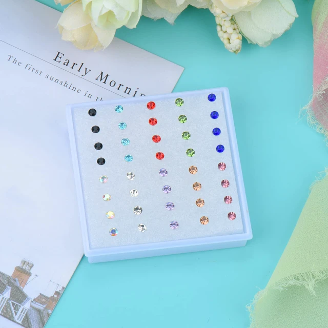Alt view image 4 of 7 - Plastic Post Earrings for Women Silicone Earrings Acrylic Earrings 80Pcs | Stud Earrings for Women Hypoallergenic Earrings with Plastic Posts Plastic Stud Earrings Waterproof Earrings for Swimming