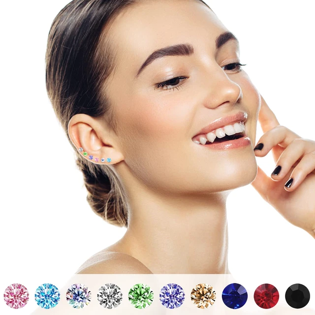Alt view image 6 of 7 - Plastic Post Earrings for Women Silicone Earrings Acrylic Earrings 80Pcs | Stud Earrings for Women Hypoallergenic Earrings with Plastic Posts Plastic Stud Earrings Waterproof Earrings for Swimming