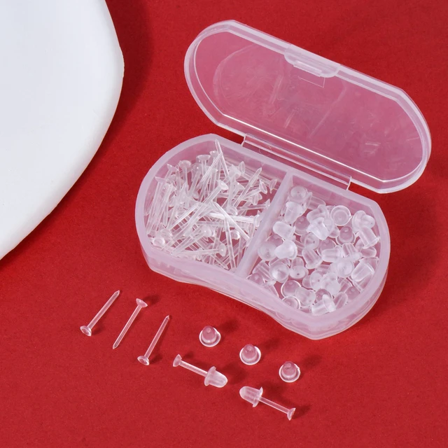 Alt view image 2 of 7 - Clear Earrings for Sports/Work Silicone Invisible Earrings100Pcs