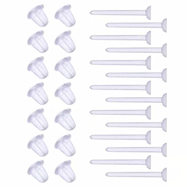 Main image of Clear Earrings for Sports/Work,Plastic Earrings for Surgery 100 Pairs