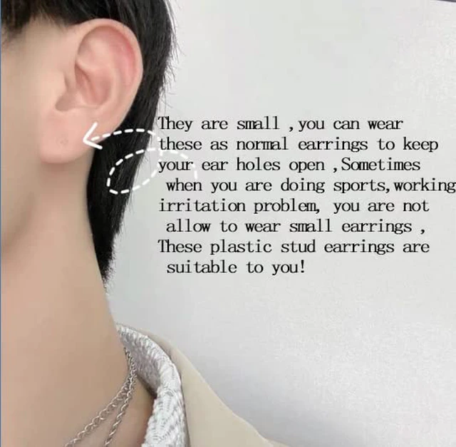 Alt view image 5 of 7 - Clear Earrings for Sports/Work,Plastic Earrings for Surgery 100 Pairs