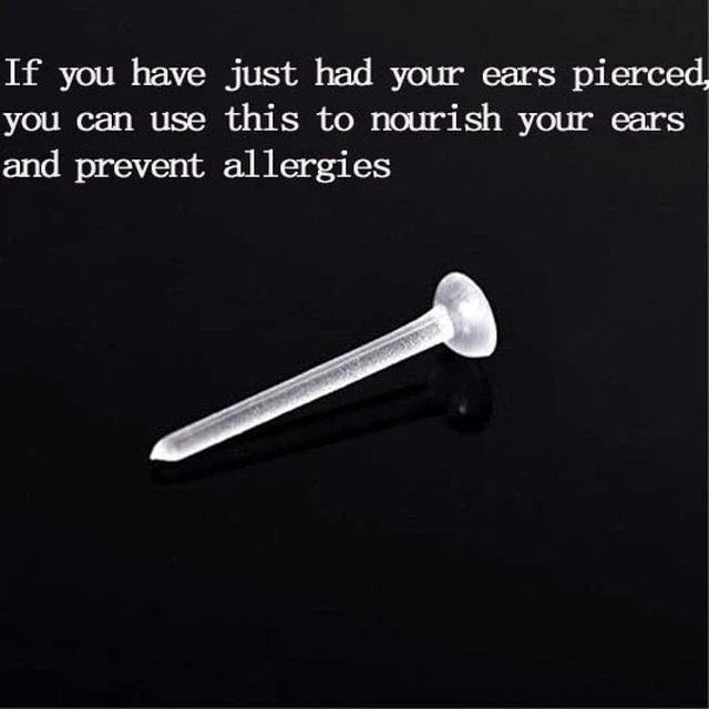 Alt view image 4 of 7 - Clear Earrings for Sports/Work,Plastic Earrings for Surgery 100 Pairs