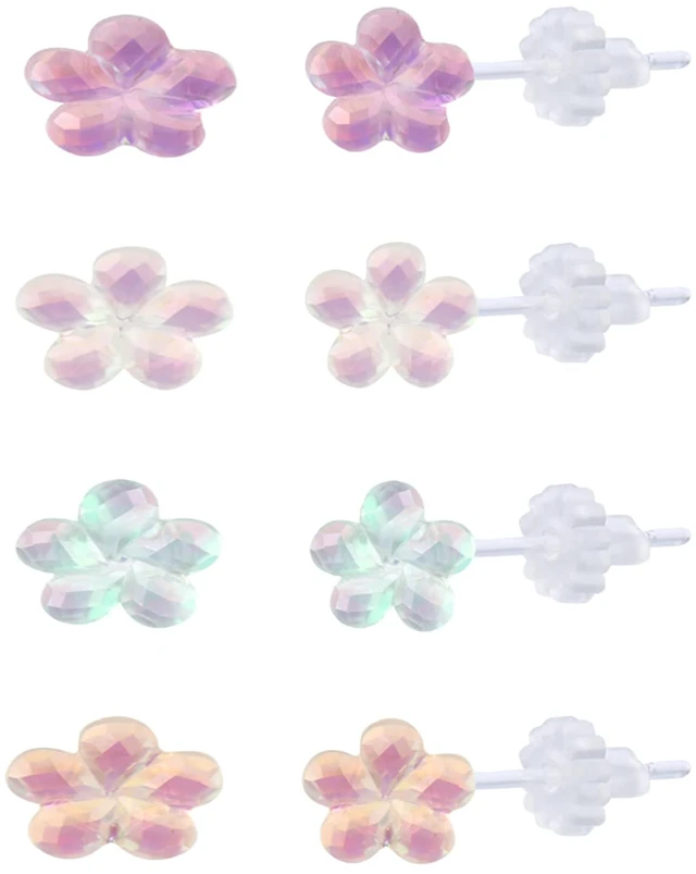 Main image of Plastic Earrings for Surgery Clear Plastic Earrings for Sports/Work 8Pcs