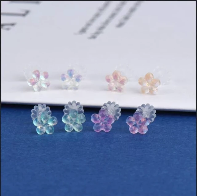 Alt view image 4 of 5 - Plastic Earrings for Surgery Clear Plastic Earrings for Sports/Work 8Pcs