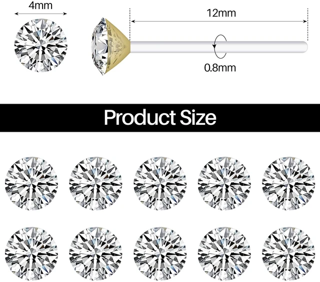 Alt view image 2 of 7 - Plastic Post Earrings Acrylic Earrings 3mm Stud Earrings 80pcs | Plastic Earrings for Women Earrings with Plastic Posts Water Proof Earrings for Women Clear Earring Studs Hypoallergenic