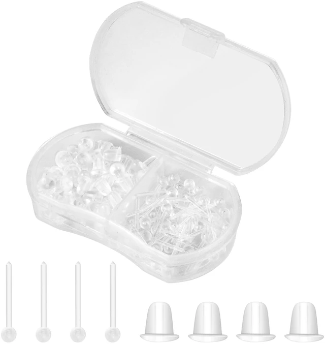 Main image of Clear Earrings for Sports for Ear/Work, Sports Studs Earrings 100Pcs