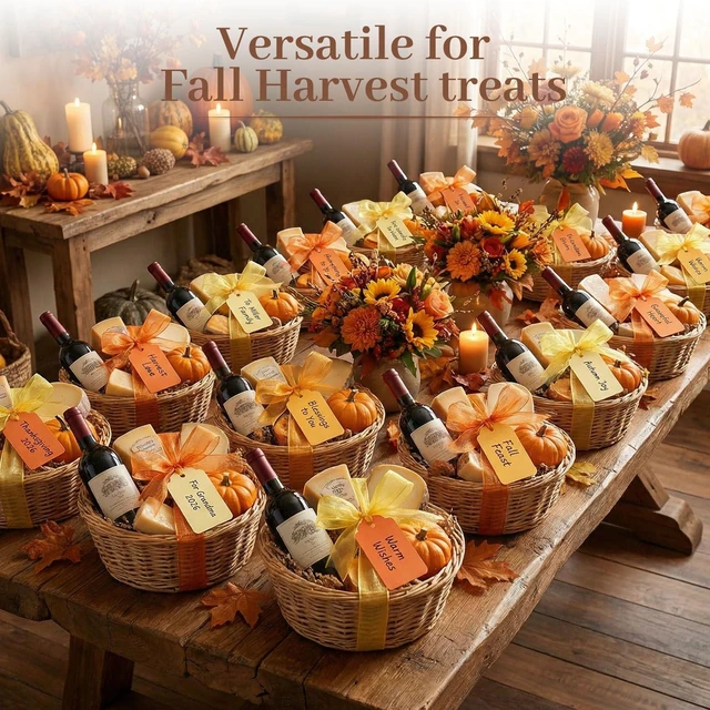Alt view image 7 of 7 - 100PCS Yellow Orange Gift Tags with Organza Ribbons | Four Gradient Colors and Three Matching Ribbon Rolls Suit Fall Gifts and Themed Parties