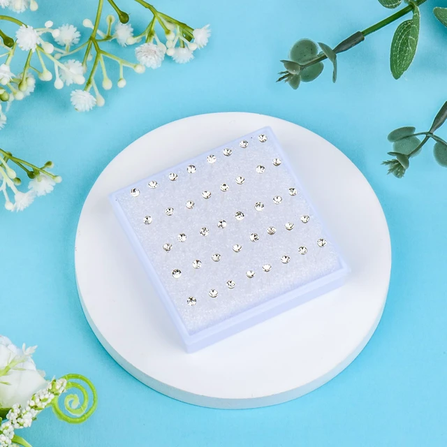 Alt view image 5 of 7 - Plastic Post Earrings Acrylic Earrings 3mm Stud Earrings 80pcs | Plastic Earrings for Women Earrings with Plastic Posts Water Proof Earrings for Women Clear Earring Studs Hypoallergenic