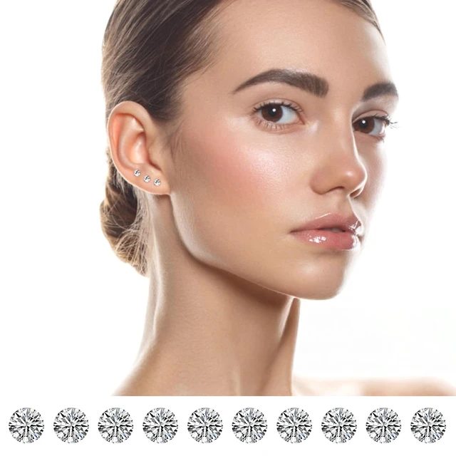 Alt view image 6 of 7 - Plastic Post Earrings Acrylic Earrings 3mm Stud Earrings 80pcs | Plastic Earrings for Women Earrings with Plastic Posts Water Proof Earrings for Women Clear Earring Studs Hypoallergenic