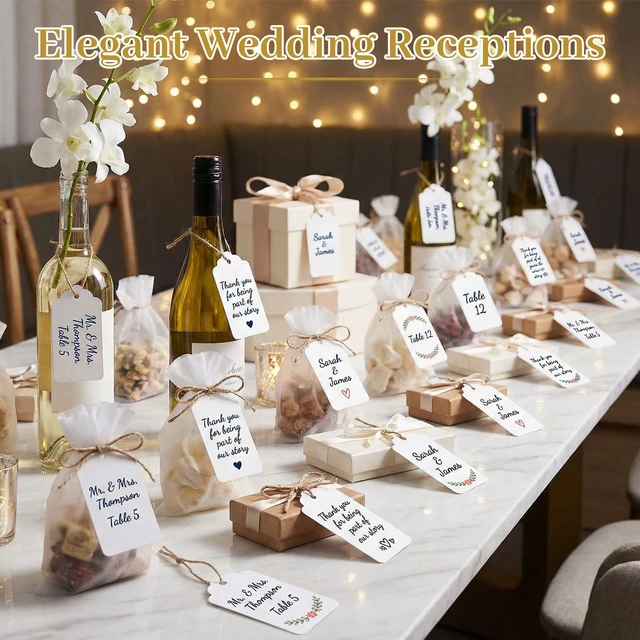 Alt view image 3 of 7 - Large White Gift Tags with String, 100 Pack 2 X 4 inch | Scalloped Edge, Natural Jute String, Pre-Punched Design, Retail Price Tags and Wish Tree Cards