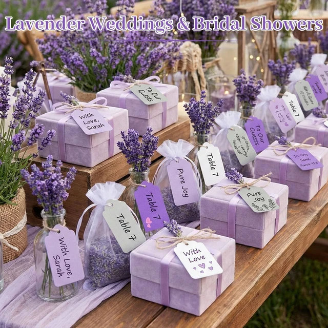Alt view image 3 of 7 - 170 PCS Gift Tags with String Attached, 1.8X3.4 inch | Multicolored Hanging Tags Purple Gray White, Wedding Birthday Holiday Party Favors