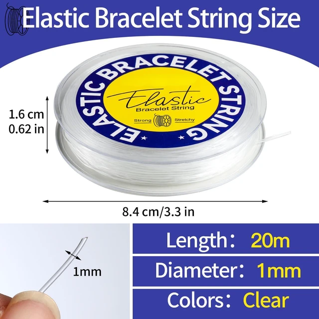 Alt view image 2 of 7 - 1mm Elastic Bracelet String Cord, Crystal Stretch Bead Cord for Bracelets Jewelry Making, Clear Stretchy Elastic String for Beading, Transparent Thread for Bracelet Necklace Making