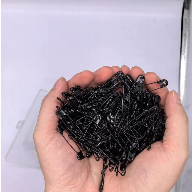 Alt view image 4 of 6 - 600PCS Safety Pins (Upgraded), 1.5 inch Small Safety Pin, Rust-Resistant Nickel Plated Steel, Sharp Edge Safety Pin for Clothes, Sewing, 38mm Decorative Safety Pins Assorted (Black)