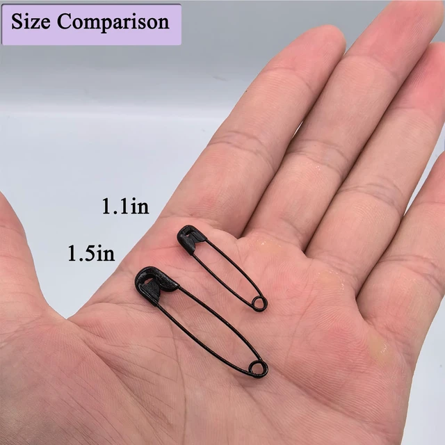 Alt view image 5 of 6 - 600PCS Safety Pins (Upgraded), 1.5 inch Small Safety Pin, Rust-Resistant Nickel Plated Steel, Sharp Edge Safety Pin for Clothes, Sewing, 38mm Decorative Safety Pins Assorted (Black)