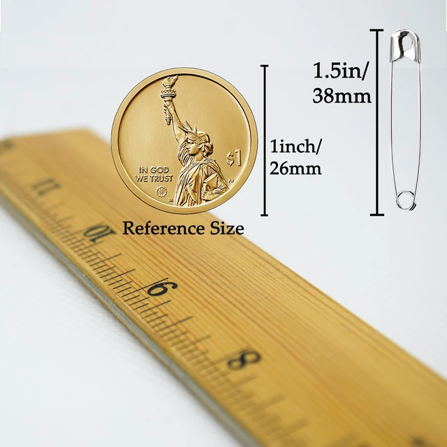 Alt view image 2 of 6 - 600PCS Safety Pins (Upgraded), 1.5 inch Small Safety Pin, Rust-Resistant Nickel Plated Steel, Sharp Edge Safety Pin for Clothes, Sewing, Arts & Craft, 38mm Decorative Safety Pins (Silver)