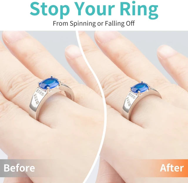 Alt view image 3 of 6 - Ring Sizers for Loose Rings, 8 Pack 8 Sizes, Ring Size Adjuster, Invisible Ring Guards for Women and Men, Resizer with Polishing ClothFits Bands Width to 1-8mm