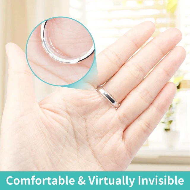 Alt view image 6 of 6 - Ring Sizers for Loose Rings, 8 Pack 8 Sizes, Ring Size Adjuster, Invisible Ring Guards for Women and Men, Resizer with Polishing ClothFits Bands Width to 1-8mm