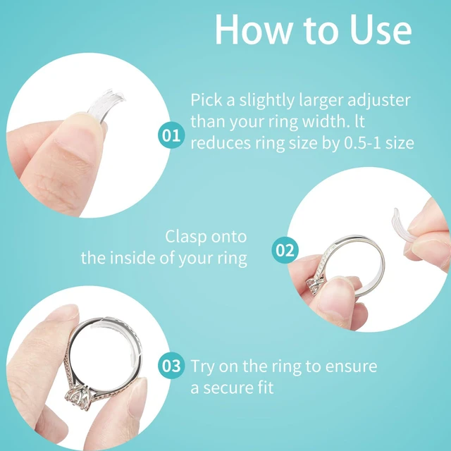 Alt view image 5 of 6 - Ring Sizers for Loose Rings, 8 Pack 8 Sizes, Ring Size Adjuster, Invisible Ring Guards for Women and Men, Resizer with Polishing ClothFits Bands Width to 1-8mm