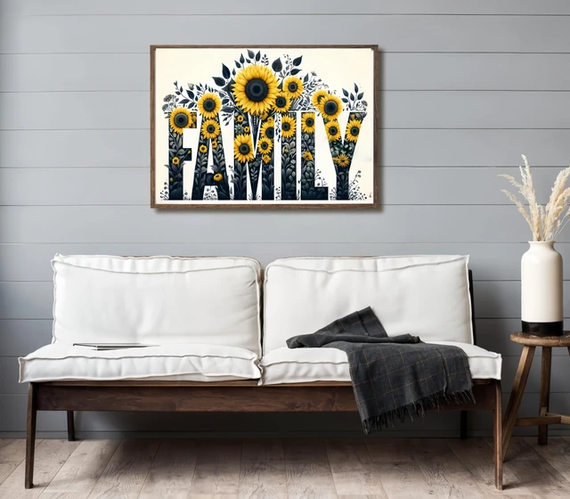 Alt view image 2 of 7 - 5D Diamond Painting Kits for Adults, Family Sunflower Diamond Art Kits | DIY Full Drill Diamond Dot Gem Painting for Home Wall Decor 12x16inch