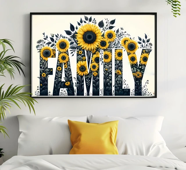 Alt view image 4 of 7 - 5D Diamond Painting Kits for Adults, Family Sunflower Diamond Art Kits | DIY Full Drill Diamond Dot Gem Painting for Home Wall Decor 12x16inch