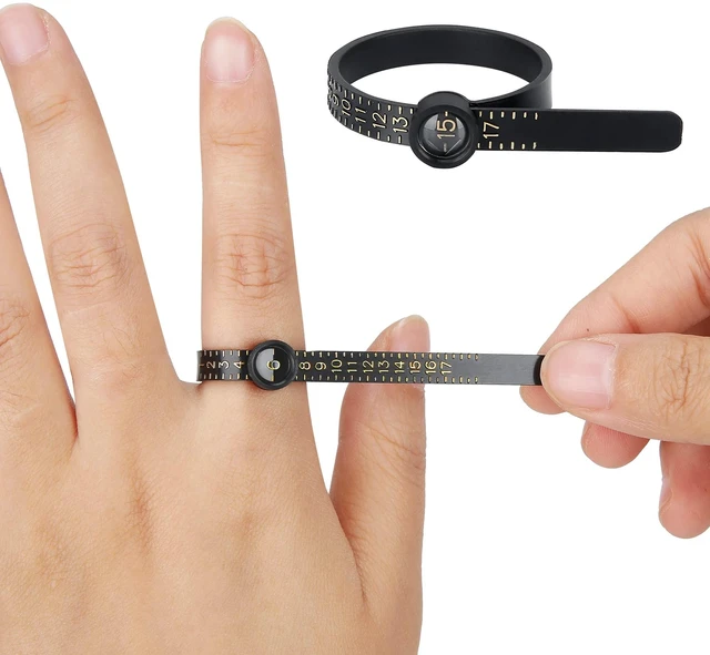 Main image of Upgraded Ring Sizer Measuring Tool, Ring Measurer and Ring Sizer 1-17 | Measure Ring Jewelry Size at Home, Magnifier for Clear Reading, Includes Half Sizes, Reusable for Men & Women