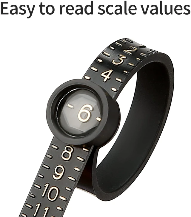 Alt view image 4 of 5 - Upgraded Ring Sizer Measuring Tool, Ring Measurer and Ring Sizer 1-17 | Measure Ring Jewelry Size at Home, Magnifier for Clear Reading, Includes Half Sizes, Reusable for Men & Women