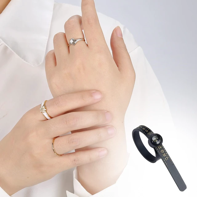 Alt view image 5 of 5 - Upgraded Ring Sizer Measuring Tool, Ring Measurer and Ring Sizer 1-17 | Measure Ring Jewelry Size at Home, Magnifier for Clear Reading, Includes Half Sizes, Reusable for Men & Women