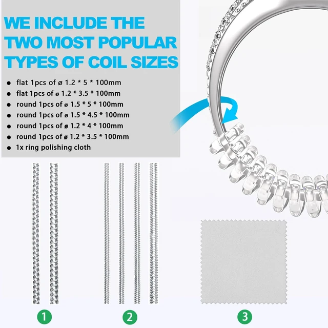 Alt view image 2 of 7 - Ring Sizer Adjuster for Loose Rings Silicone Ring Size Adjuster Invisible Ring Adjuster for Women and Men - 6 Pcs
