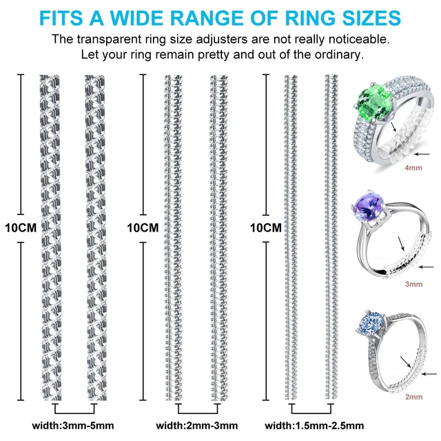Alt view image 3 of 7 - Ring Sizer Adjuster for Loose Rings Silicone Ring Size Adjuster Invisible Ring Adjuster for Women and Men - 6 Pcs
