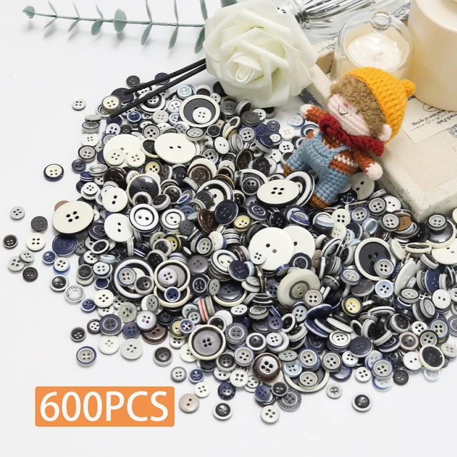 Alt view image 2 of 7 - 500-600 Pcs Multi-Layered Colors Resion Buttons for Crafts, 4 Holes Assorted Sizes Resin Buttons, for Crafting, Arts, DIY, Decoration, Sewing (Multi-Layered Colors)