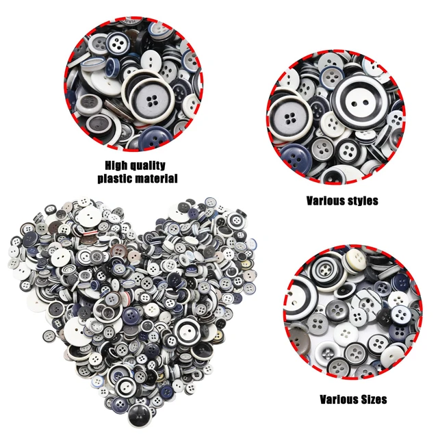 Alt view image 4 of 7 - 500-600 Pcs Multi-Layered Colors Resion Buttons for Crafts, 4 Holes Assorted Sizes Resin Buttons, for Crafting, Arts, DIY, Decoration, Sewing (Multi-Layered Colors)