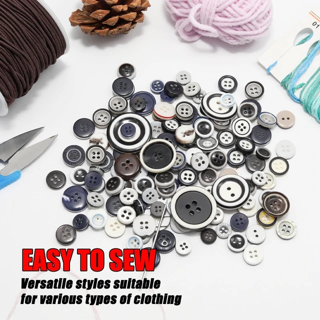 Alt view image 6 of 7 - 500-600 Pcs Multi-Layered Colors Resion Buttons for Crafts, 4 Holes Assorted Sizes Resin Buttons, for Crafting, Arts, DIY, Decoration, Sewing (Multi-Layered Colors)